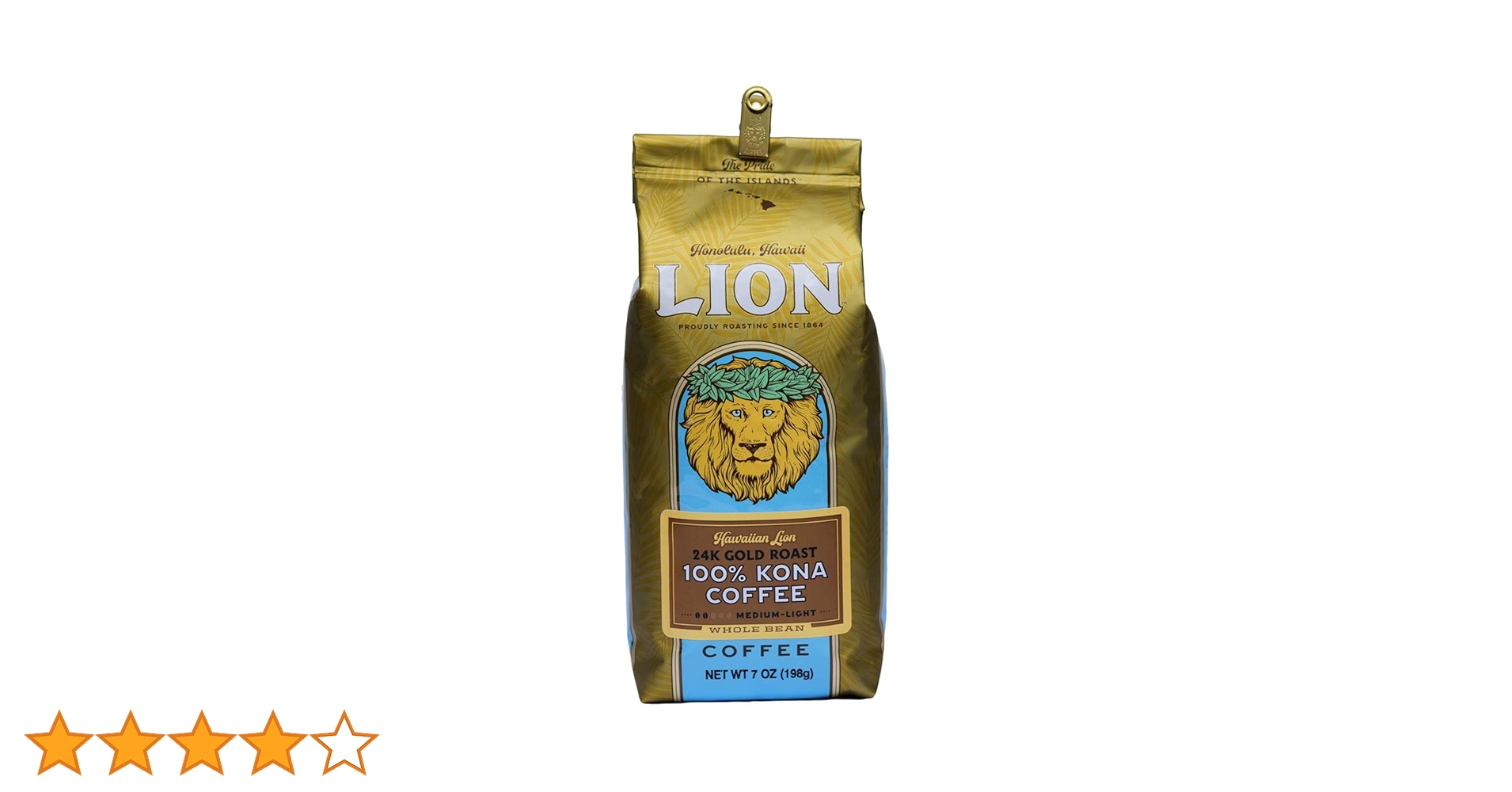 【粉タイプ】ライオンコーヒー★コナ100% Amazon | ライオンコーヒー コナ100%24キャラット(粉) 198g | Lion